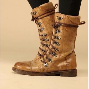 Bed Stu x Free People Wilder Field Lace Up Leather Combats Boots size 8.5